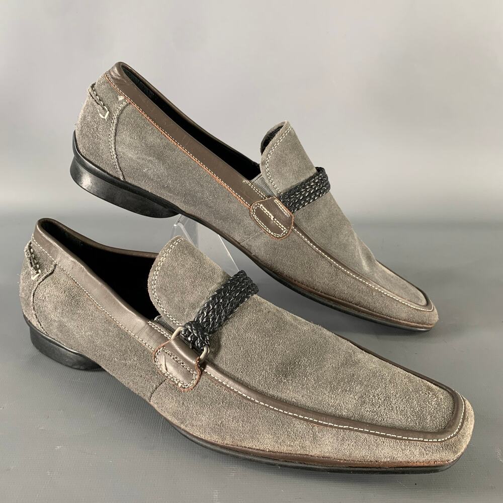 KENNETH COLE Size 10 Grey Leather Loafers